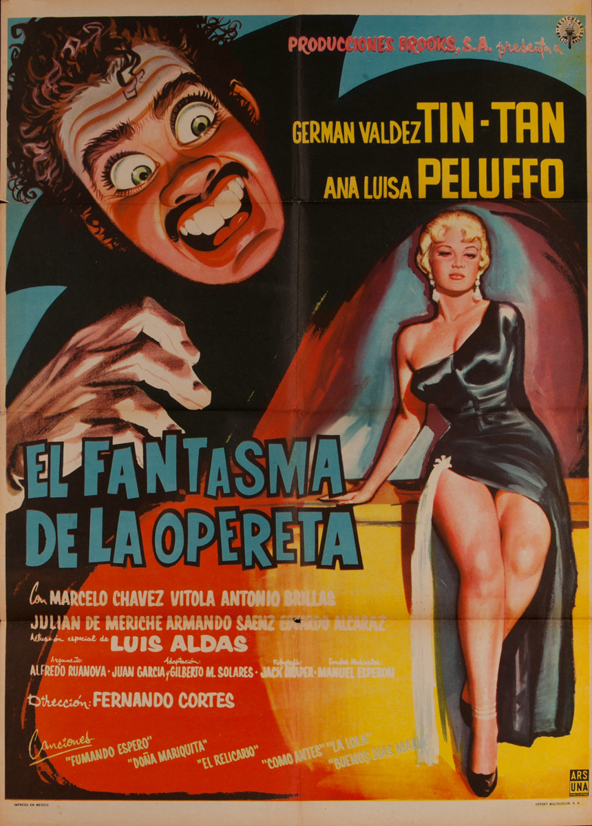 El Fantasma de la Opereta, Mexican Movie Poster, The Phantom of the Operetta