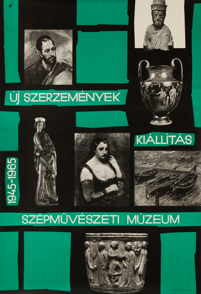 Ùj Szerzemények Kiállitás Szépmüvészeti Mùzeum, Hungarian Art Poster, New Acquisitions - Exhibition, Museum of Fine Arts
