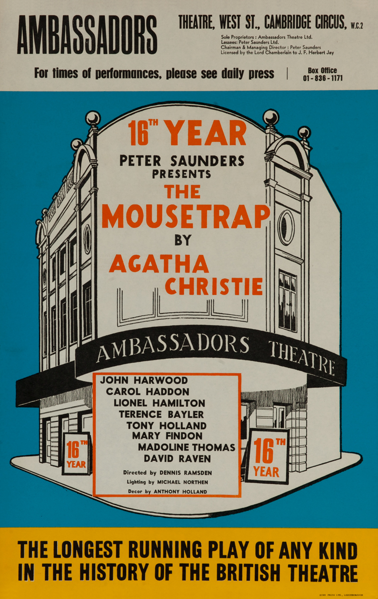 The Mousetrap by Agatha Christie, Ambassadors Theater