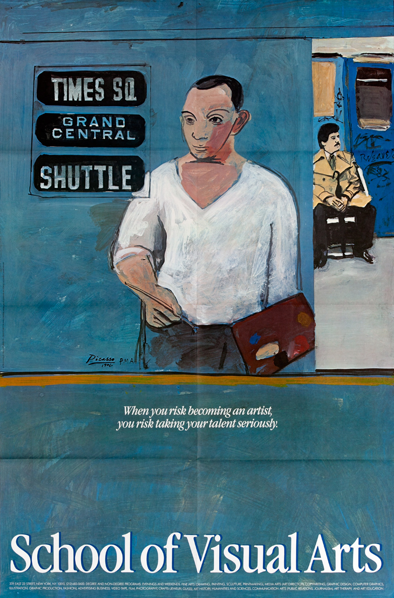 SVA School Of Visual Arts Original Poster Picasso on NYC Subway