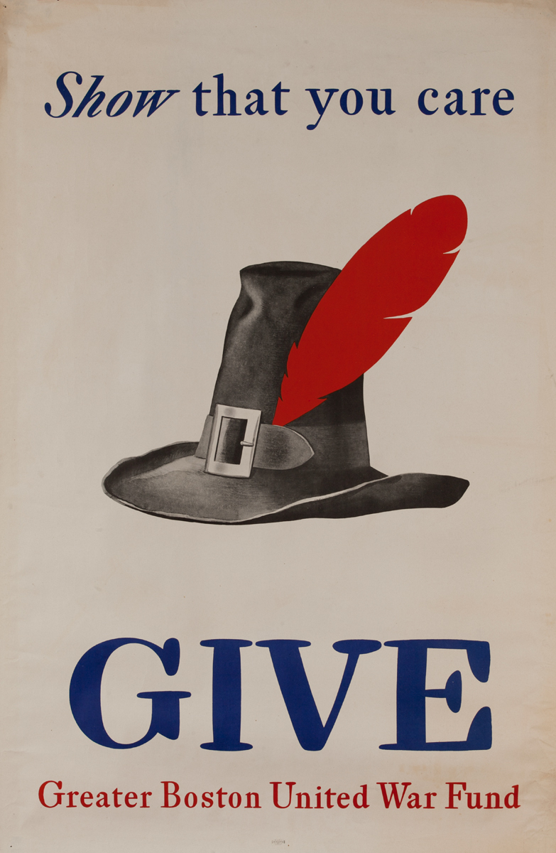 Show That You Care, Give, Great Boston United War Fund, WWII Poster