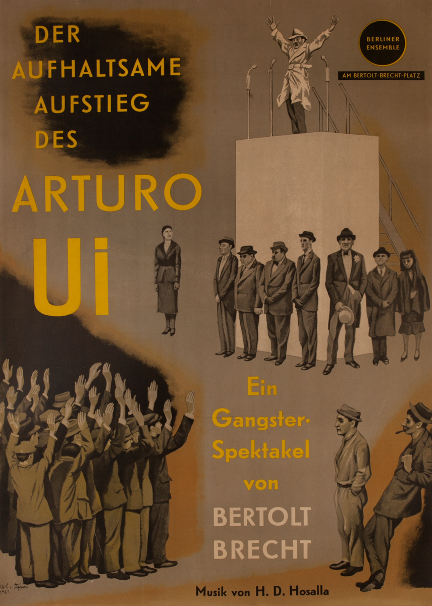 Der aufhaltsame Aufstieg des Arturo Ui, Original German Theater Poster, The Resistible Rise of Arturo Ui, Berliner Enselmble
