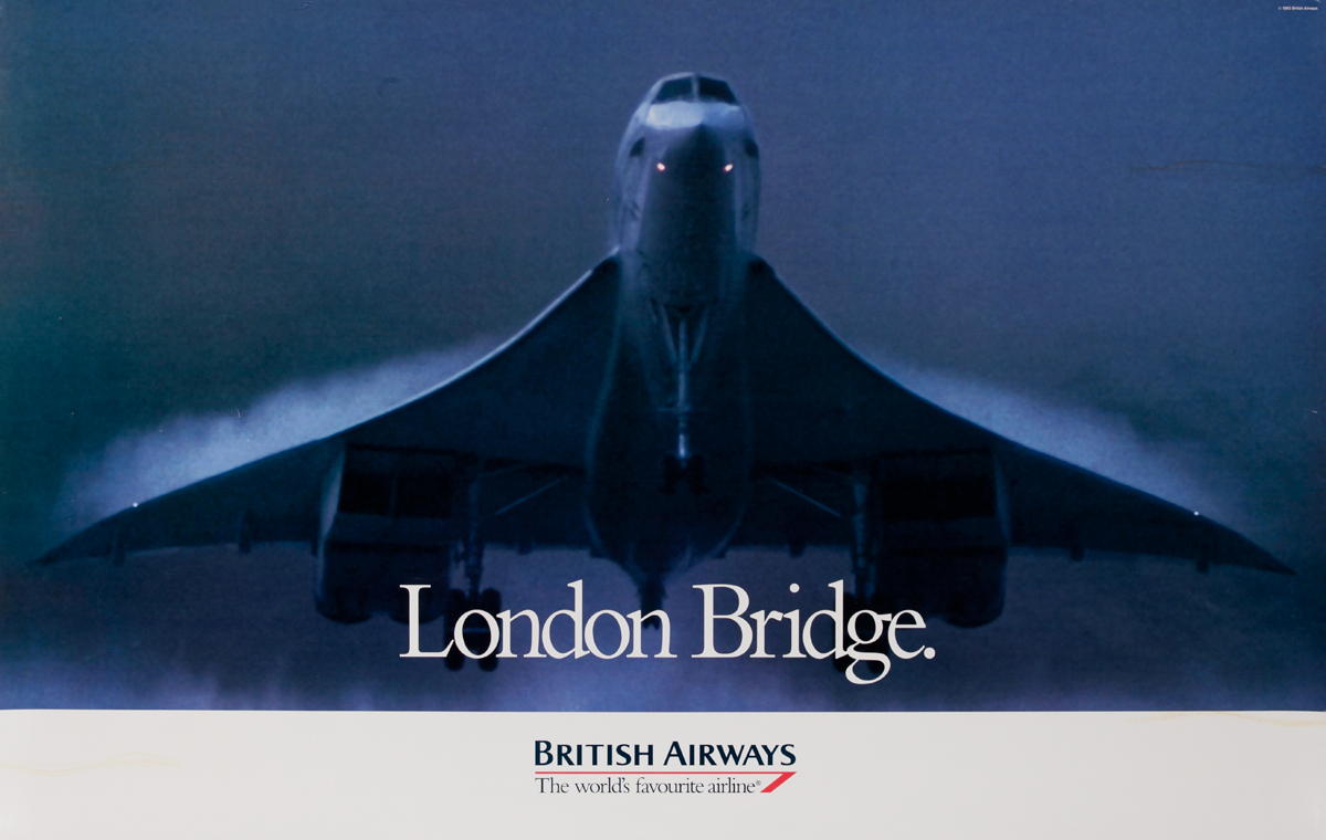 London Bridge, British Airways Concorde Travel Poster