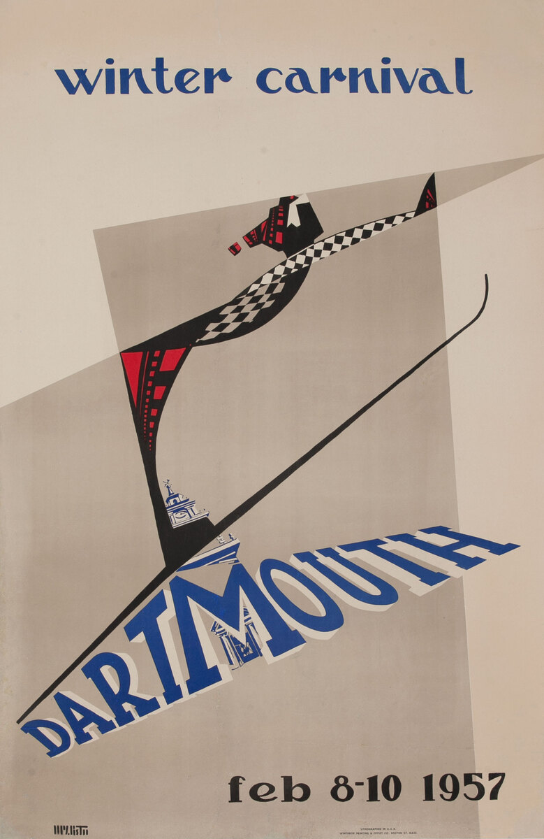 Original 1957 Dartmouth Winter Carnival Poster, Feb 8 -10