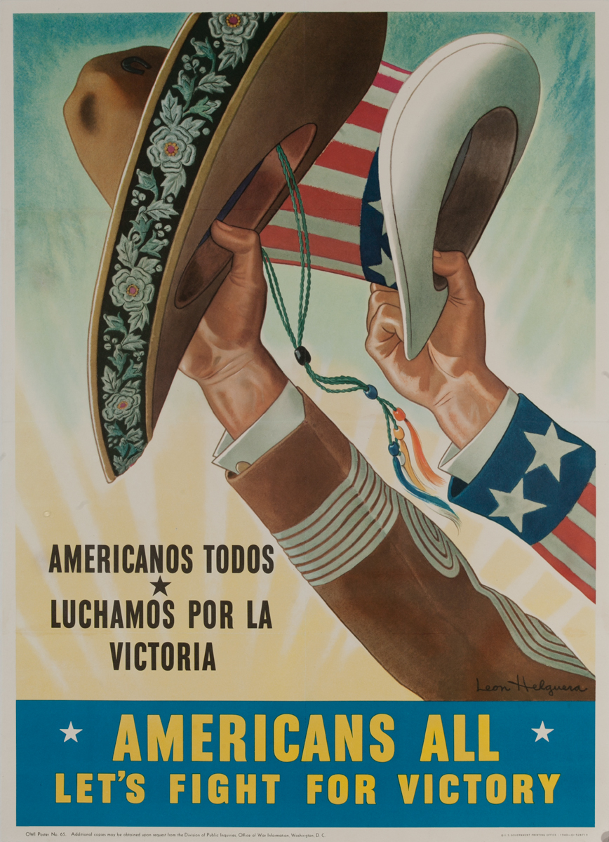 Americans All Let's Fight for Victory, Americanos Todos Luchamos Por la Victoria WWII Poster