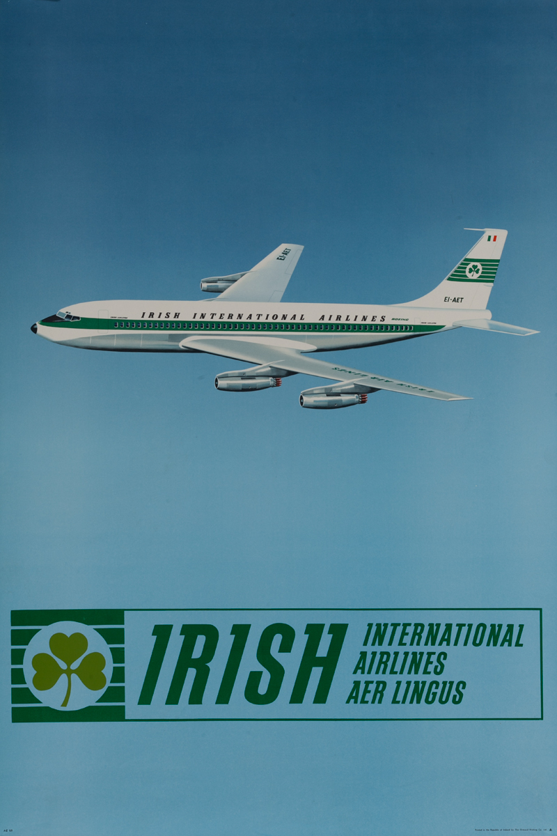 Irish International Airlines Aer Lingus Poster, Boeing Aircraft