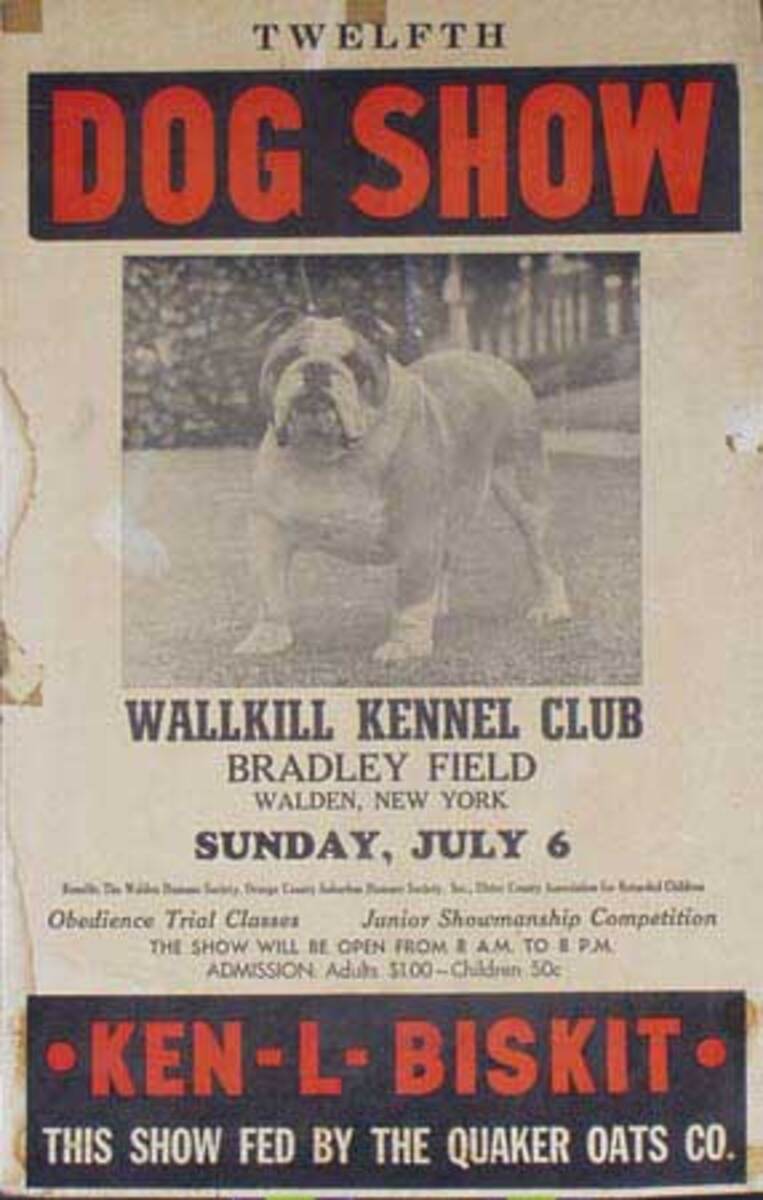 Twelth Wallkill Kennel Club Dog Show Poster Bulldog
