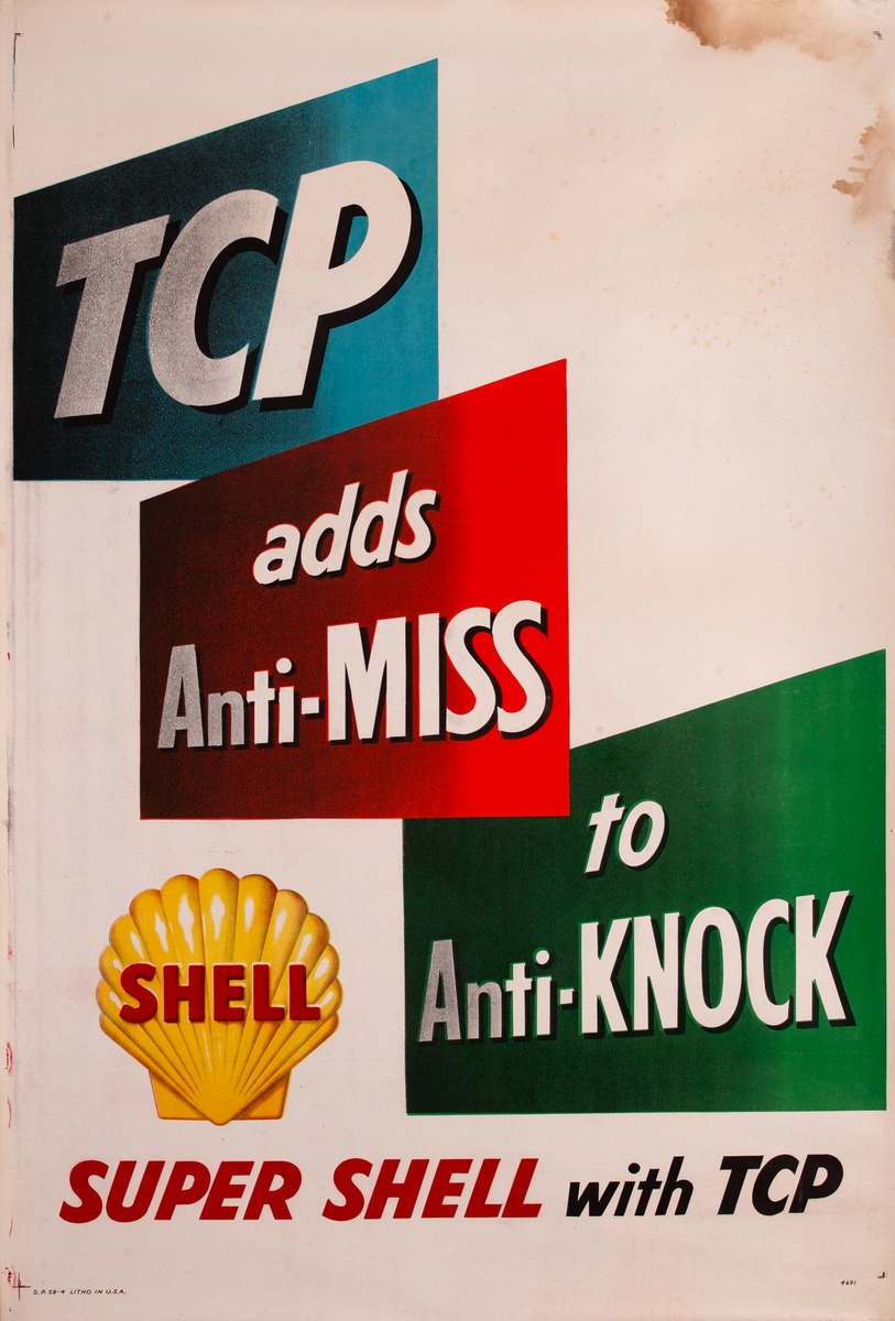 Original Shell Oil Advertising PosterTCP anti-knock