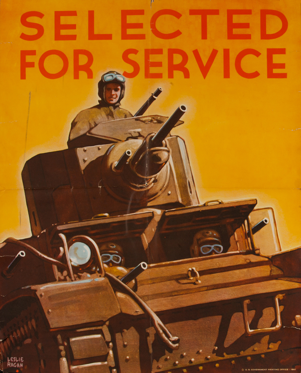 Selected for Service, WWII American Recruiting Poster