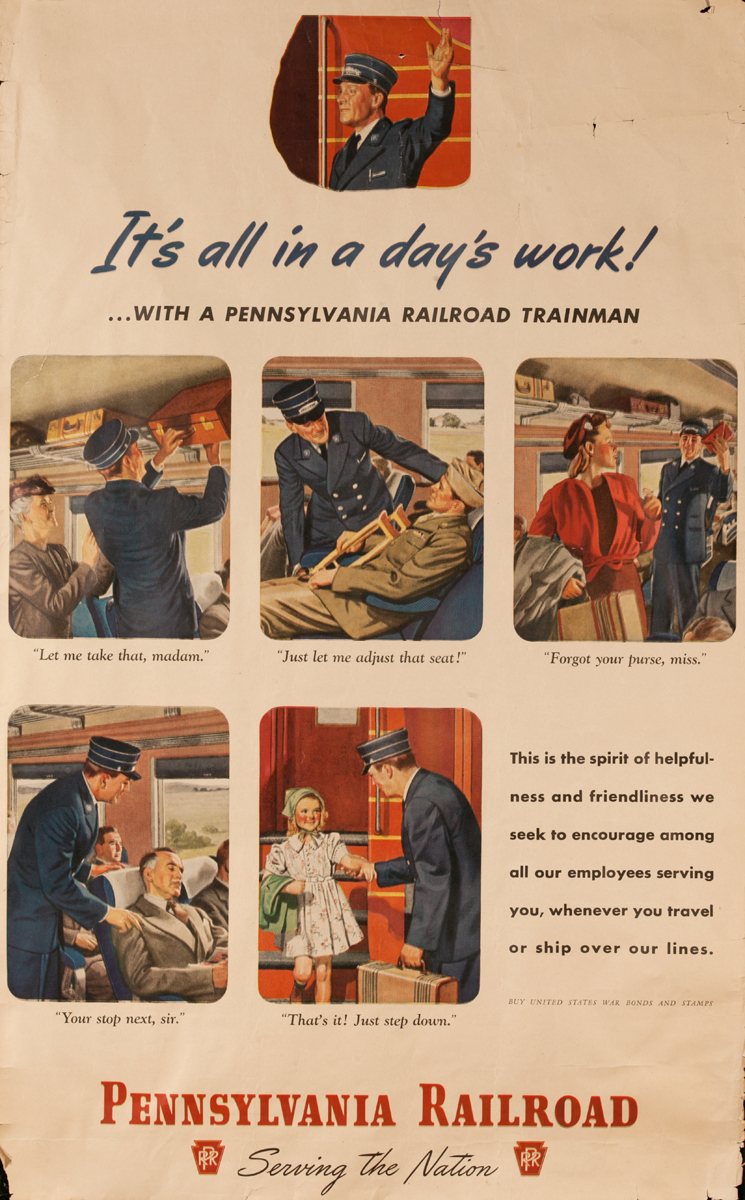 It's All in a day's work! Pennsylvania Railroad Poster