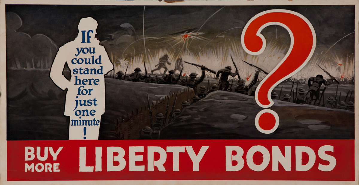 If you could stand here for just one minute! Buy More Liberty Bonds  WWI Trolly Cards