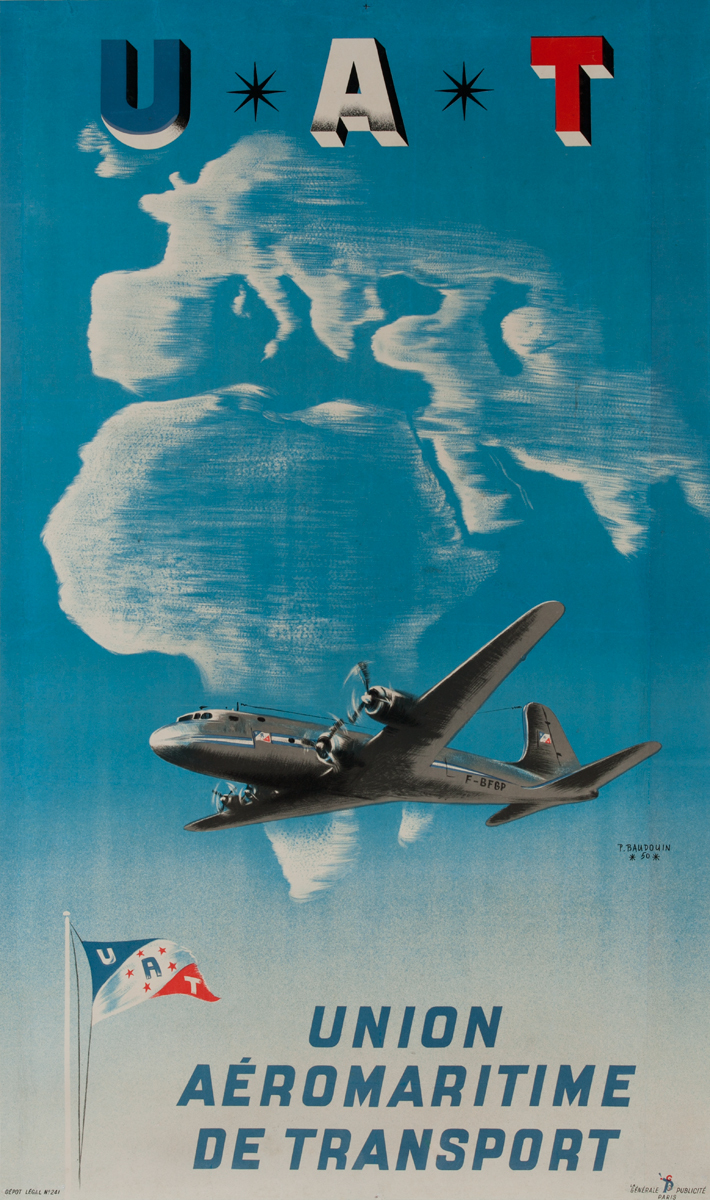 Union Aéromaritime de Transport Poster Clouds