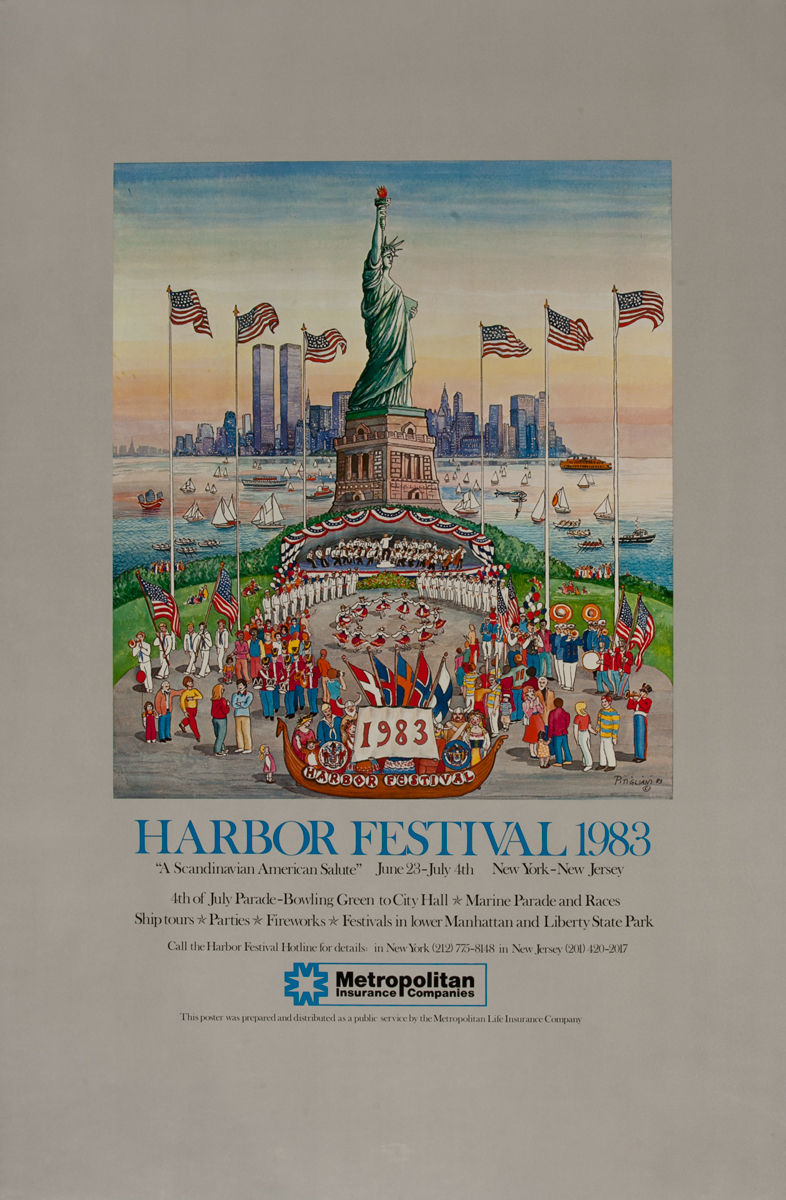 New York Harbor Festival1983, Metropolitan Life Poster, vertical