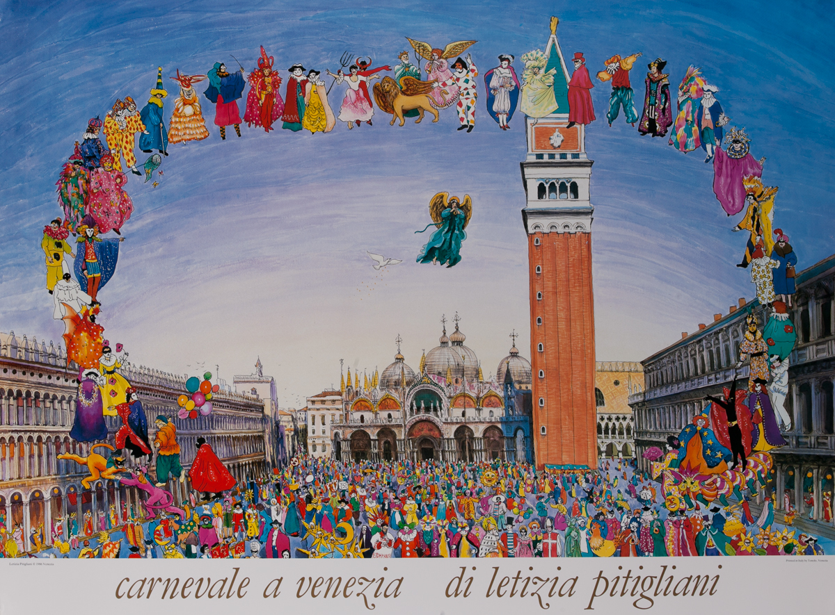 Carnevale a Venezia Italian Travel Poster