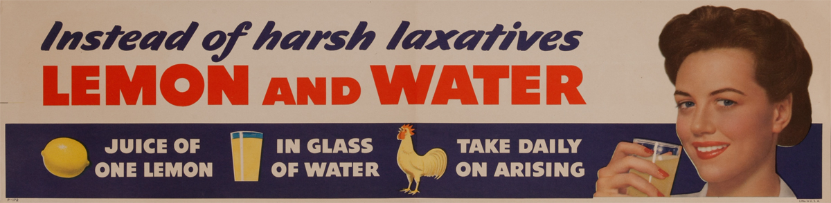 Instead of harsh Laxatives Lemon and Water Health Poster