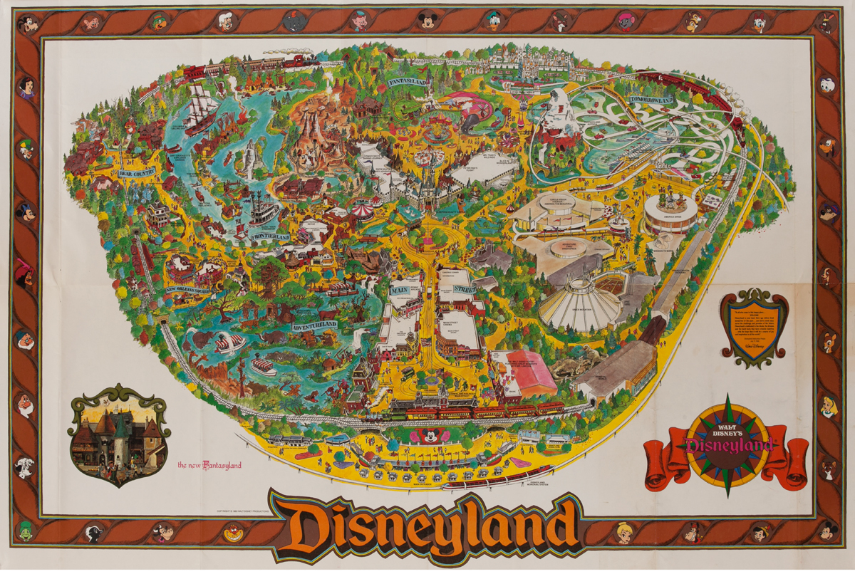 Disneyland Theme Park Souvenir Map Poster