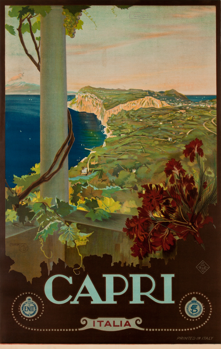 Capri Italia ENIT Italian Rail Poster