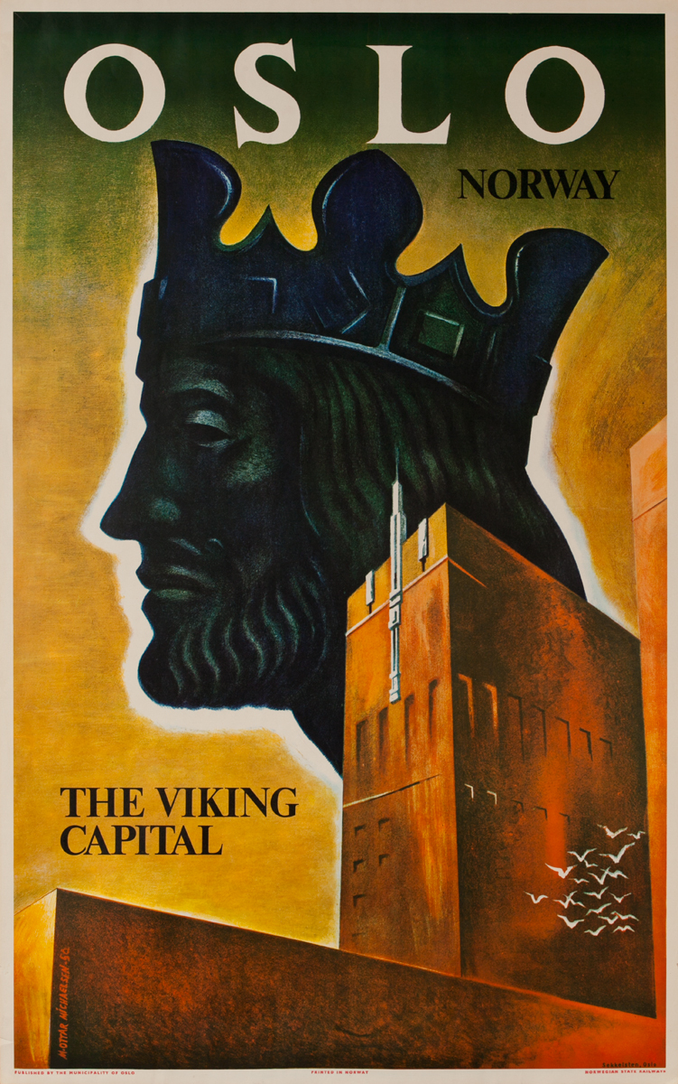 Oslo Norway, The Viking Capital, Norwegian State Railways Poster