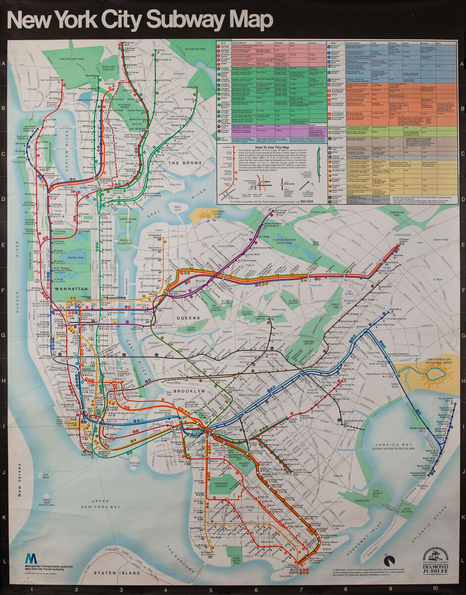 Original 1979 New York City Subway Map Poster