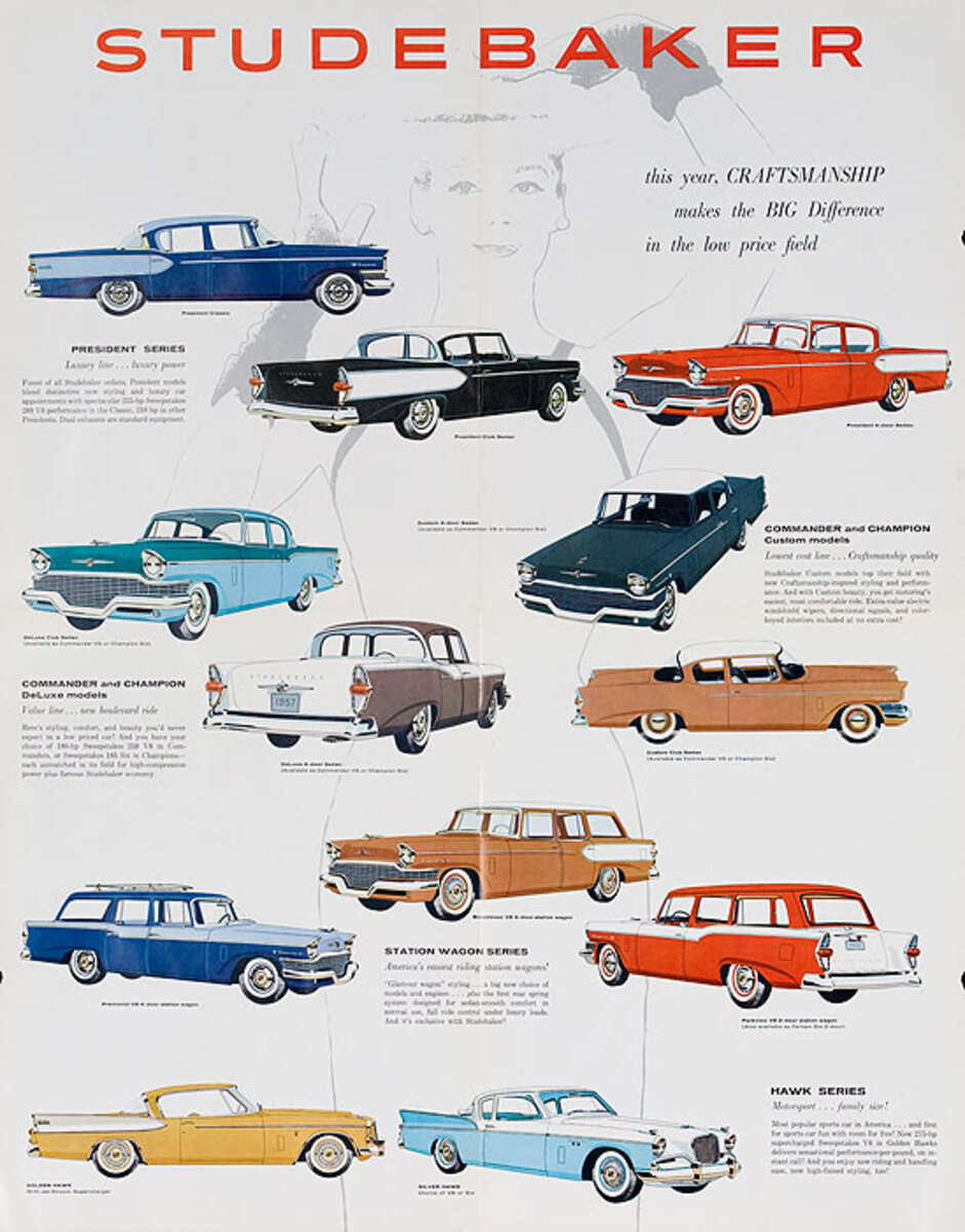 Studebaker Models of 1957 Advertising Poster