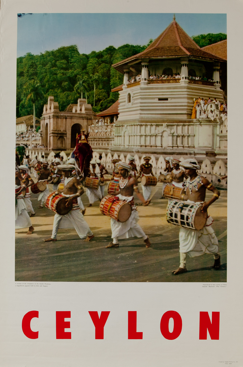 Ceylon Sri Lanka Travel Poster, Drummer