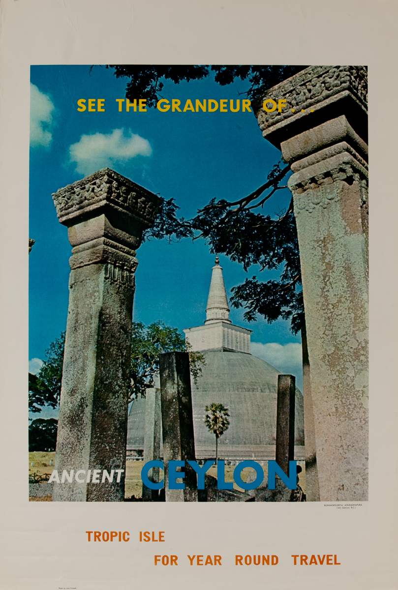 See the Grandeur of Ancient Ceylon (Sri Lanka) Travel Poster, 