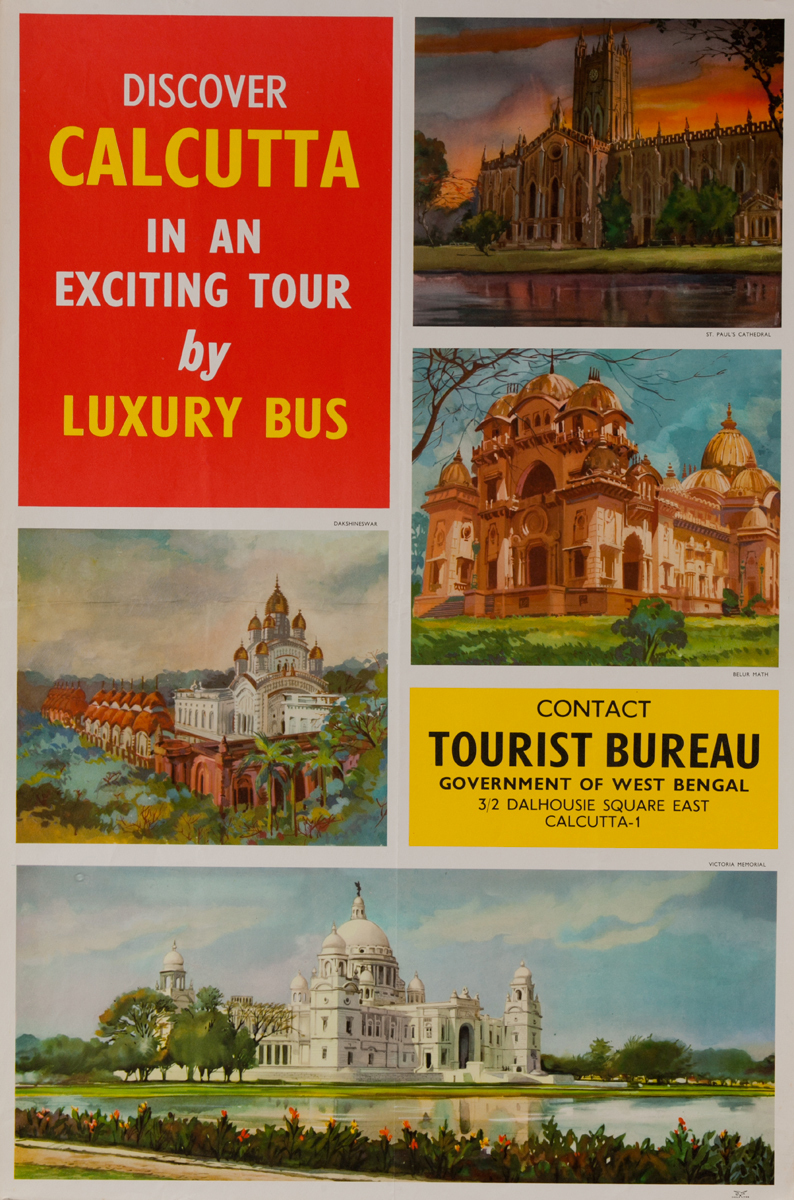 Discover Calcutta in an Exciting tour by Luxury Bus<br>India Travel Poster
