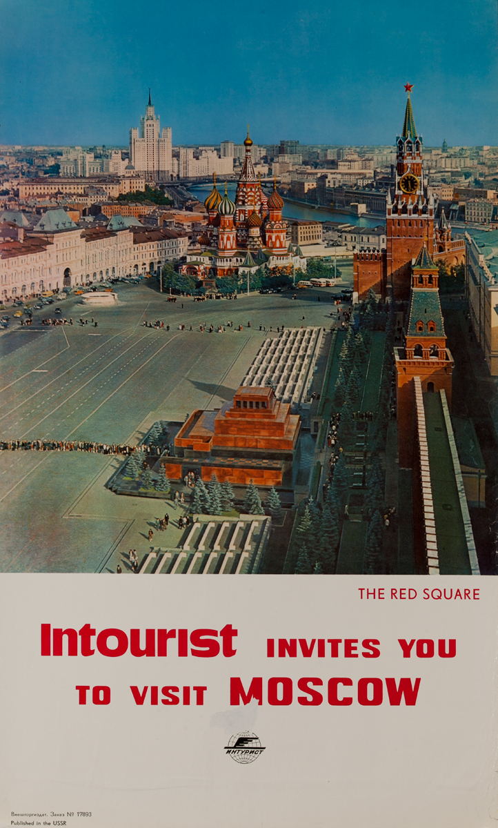 Intourist invites you to Moscow, Red Square<br>Lenin's Tomb