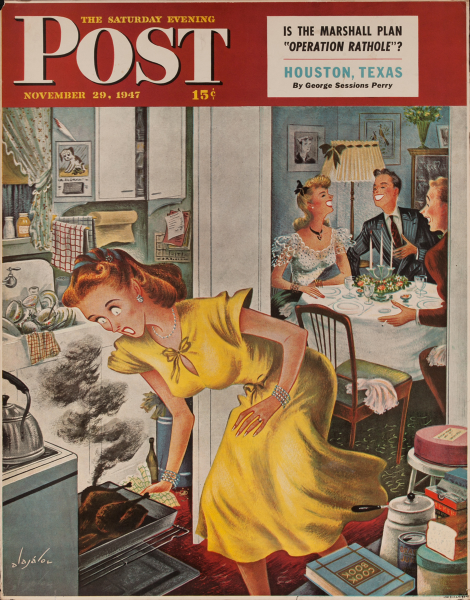 Saturday Evening Poster Advertising Poster<br>November 27, 1947 Burned dinner