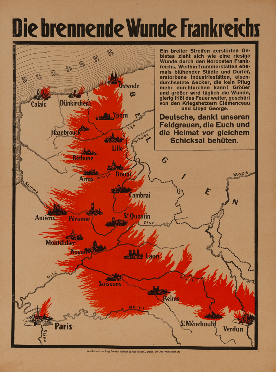 Die Brennende Wunde Frankreichs<br>German World War I Poster