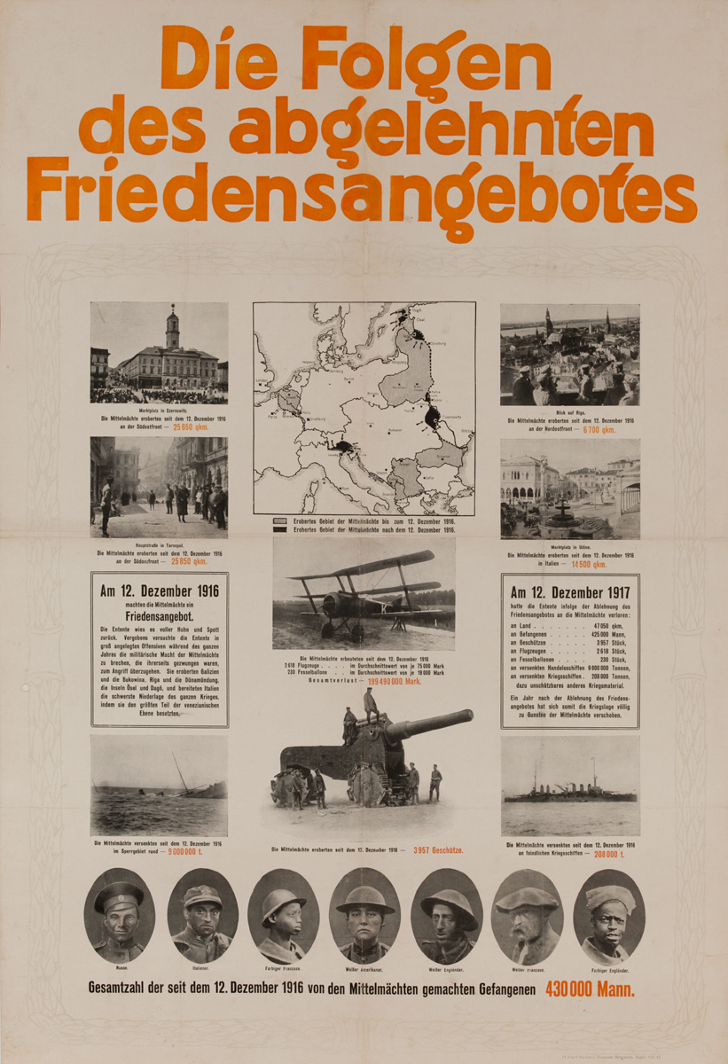 Die folgen des abgelehnten Friedensangebotes<br>German World War I Poster