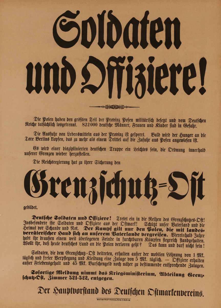 Soldaten und Offiziere - Soldiers and Officers<br>German WWI Poster