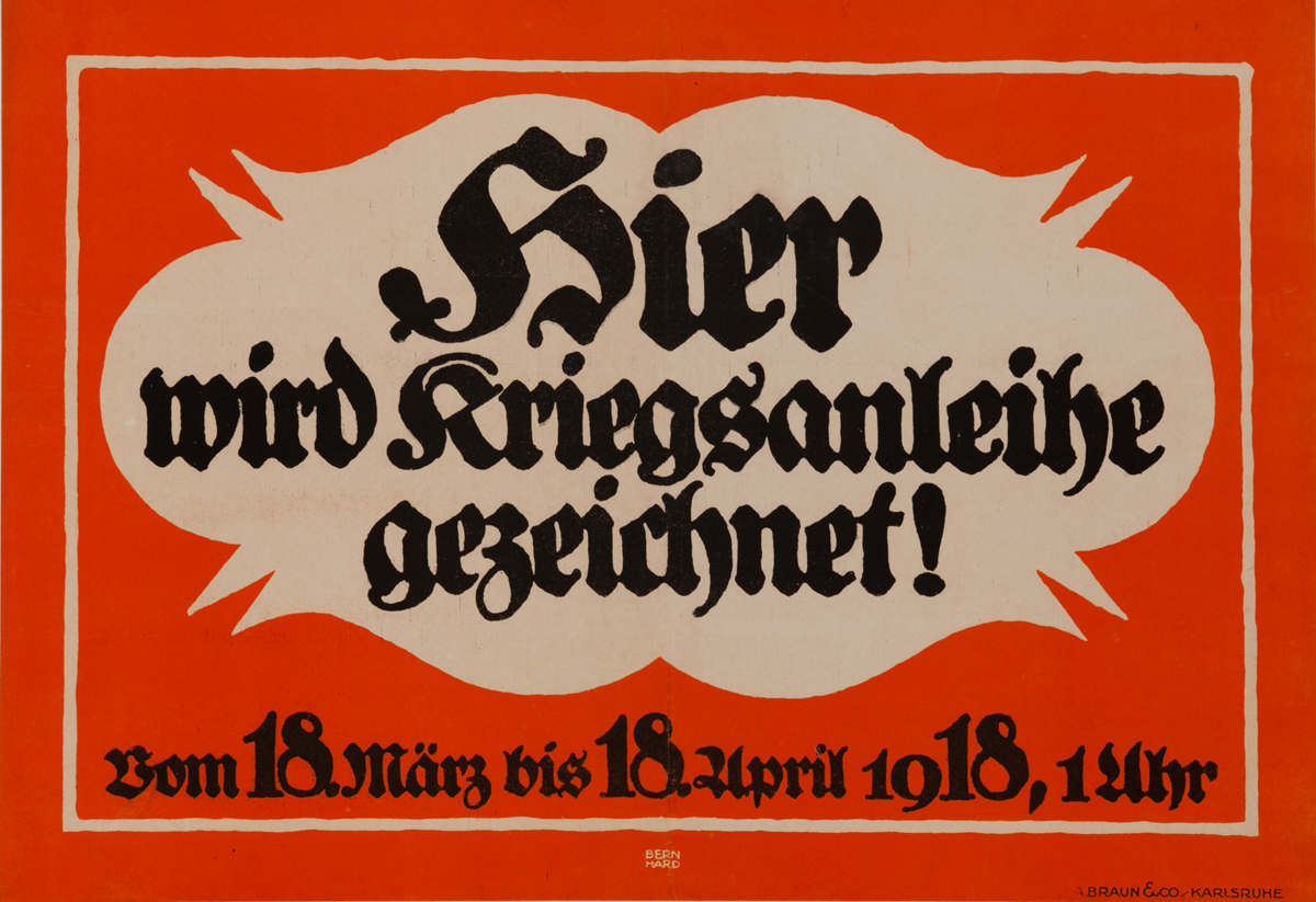 Hier Wird Kriegsanleihe Gezeichnet!<br>German World War I Poster