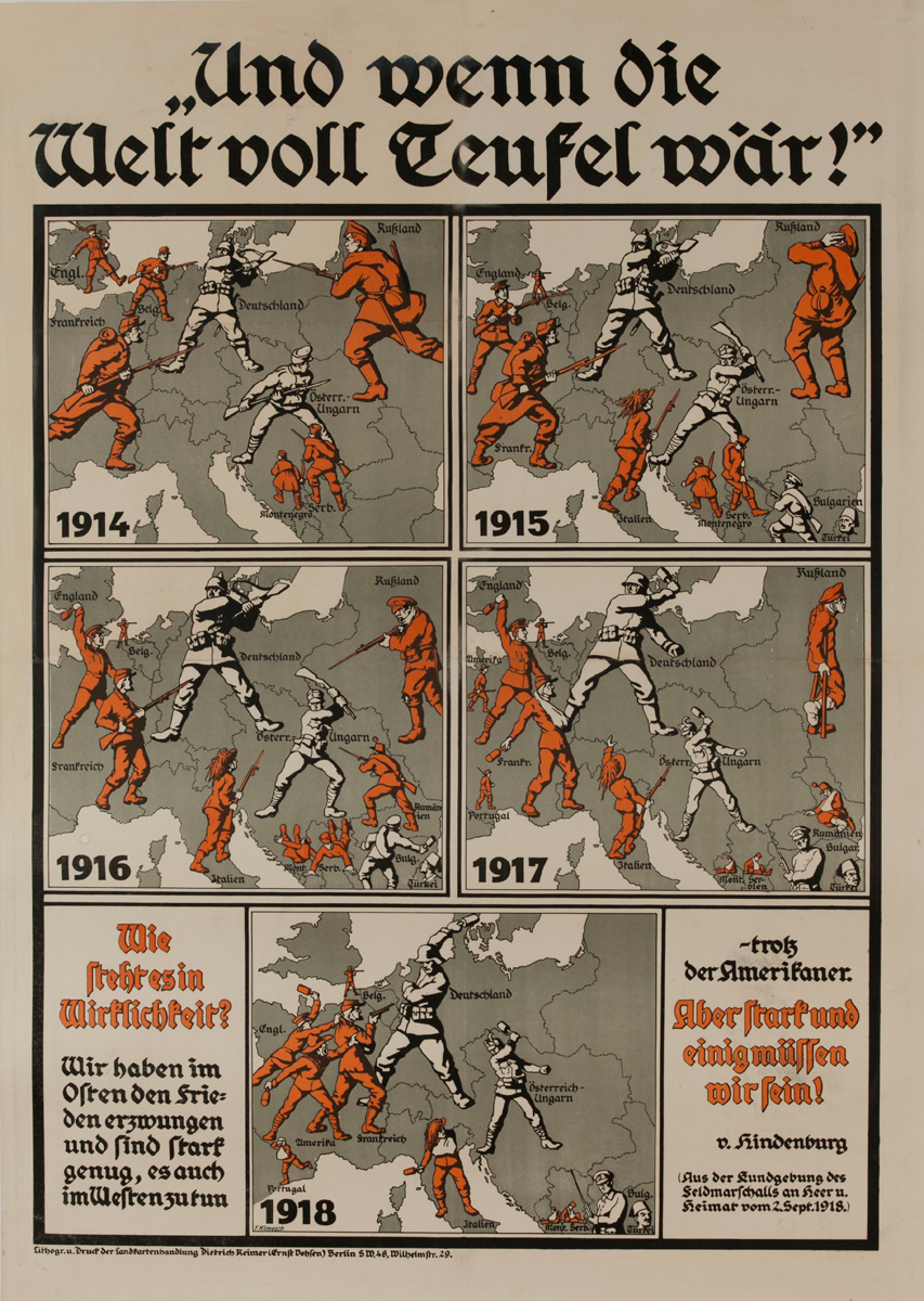 Und wenn die Welt voll Teufel wär<br>German World War I Poster