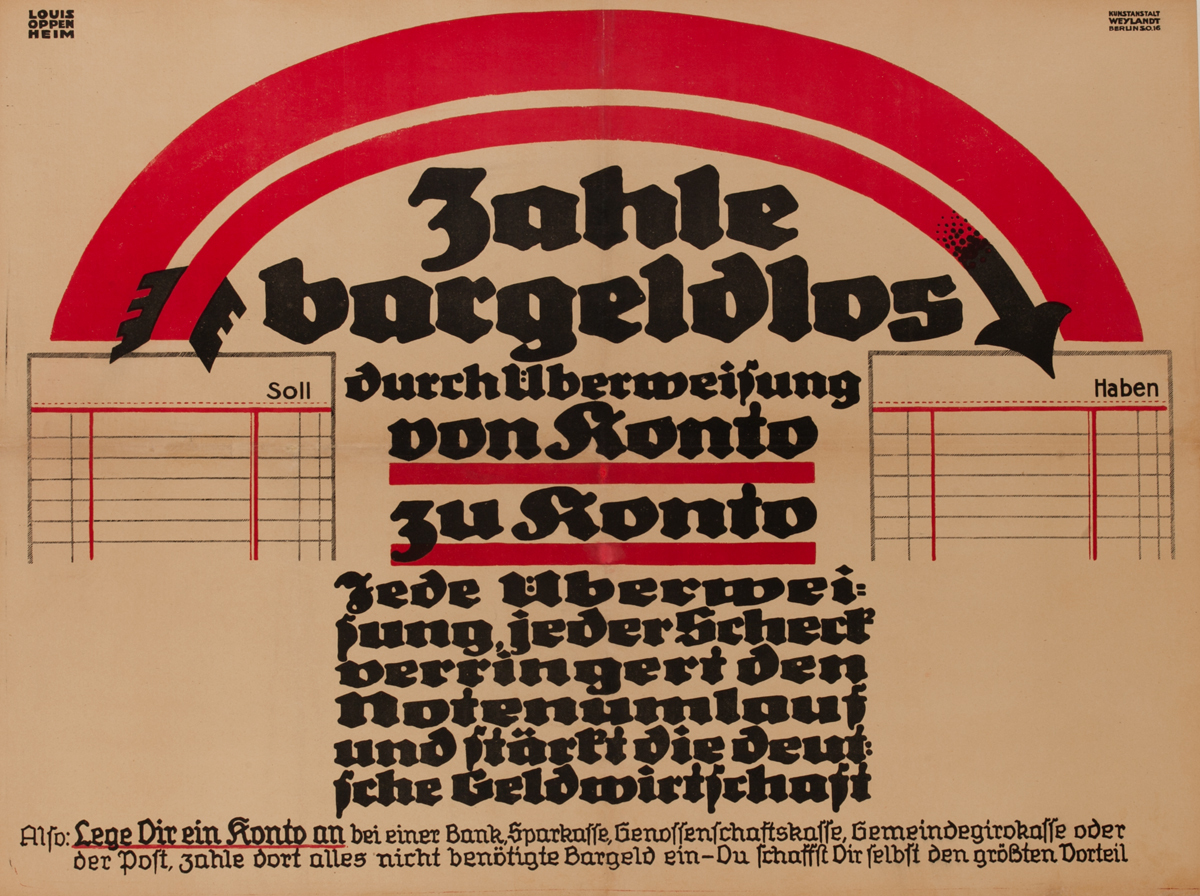 Zahle bargeldlos<br>German World War I Poster