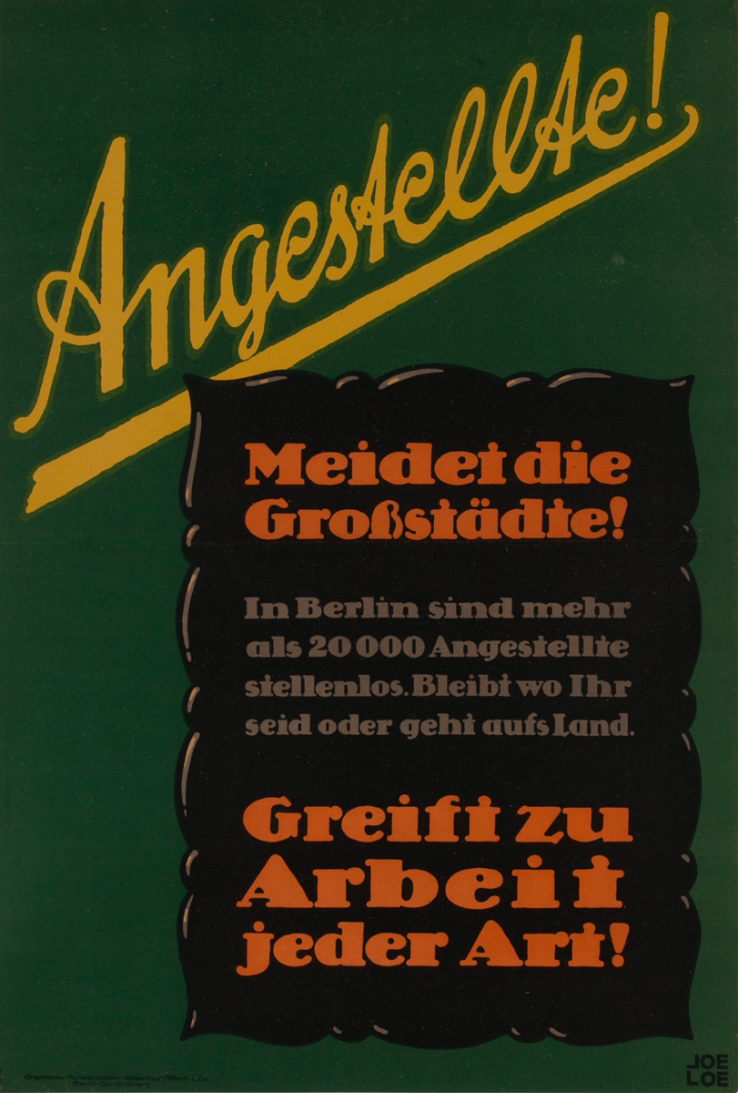 Angestellae!<br>German World War I Poster