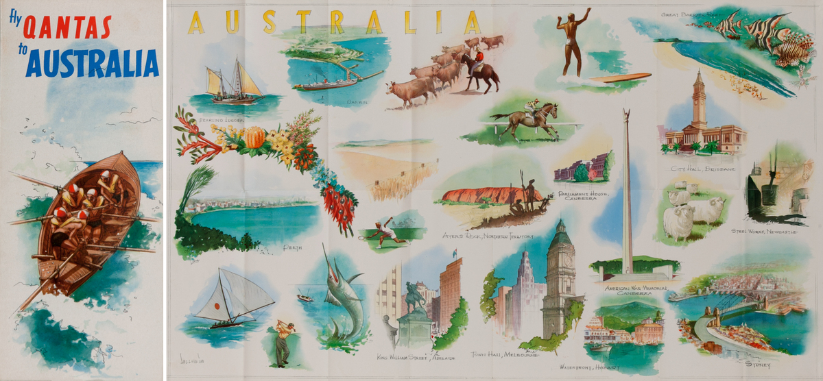 Fly Qantas to Australia<br>Qantas Travel Brochure