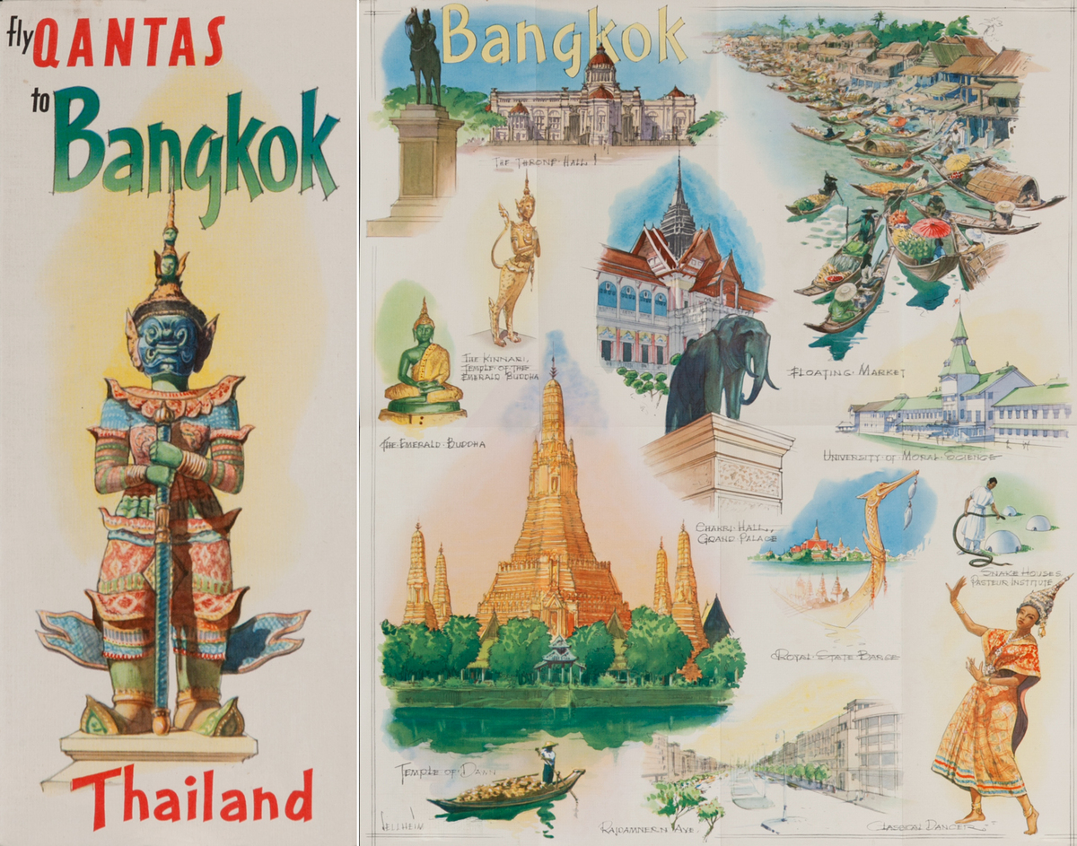 Fly Qantas to Bangkok<br>Qantas Travel Brochure