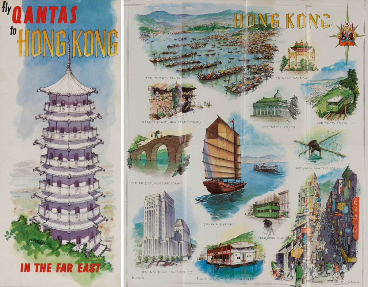 Fly Qantas to Hong Kong<br>Qantas Travel Brochure