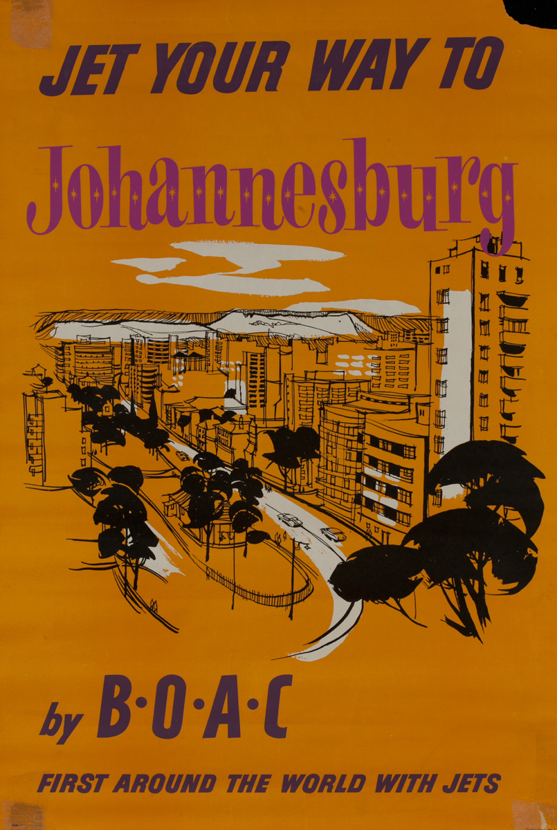 Jet Your Way to Johannesburg<br> BOAC Travel Poster 