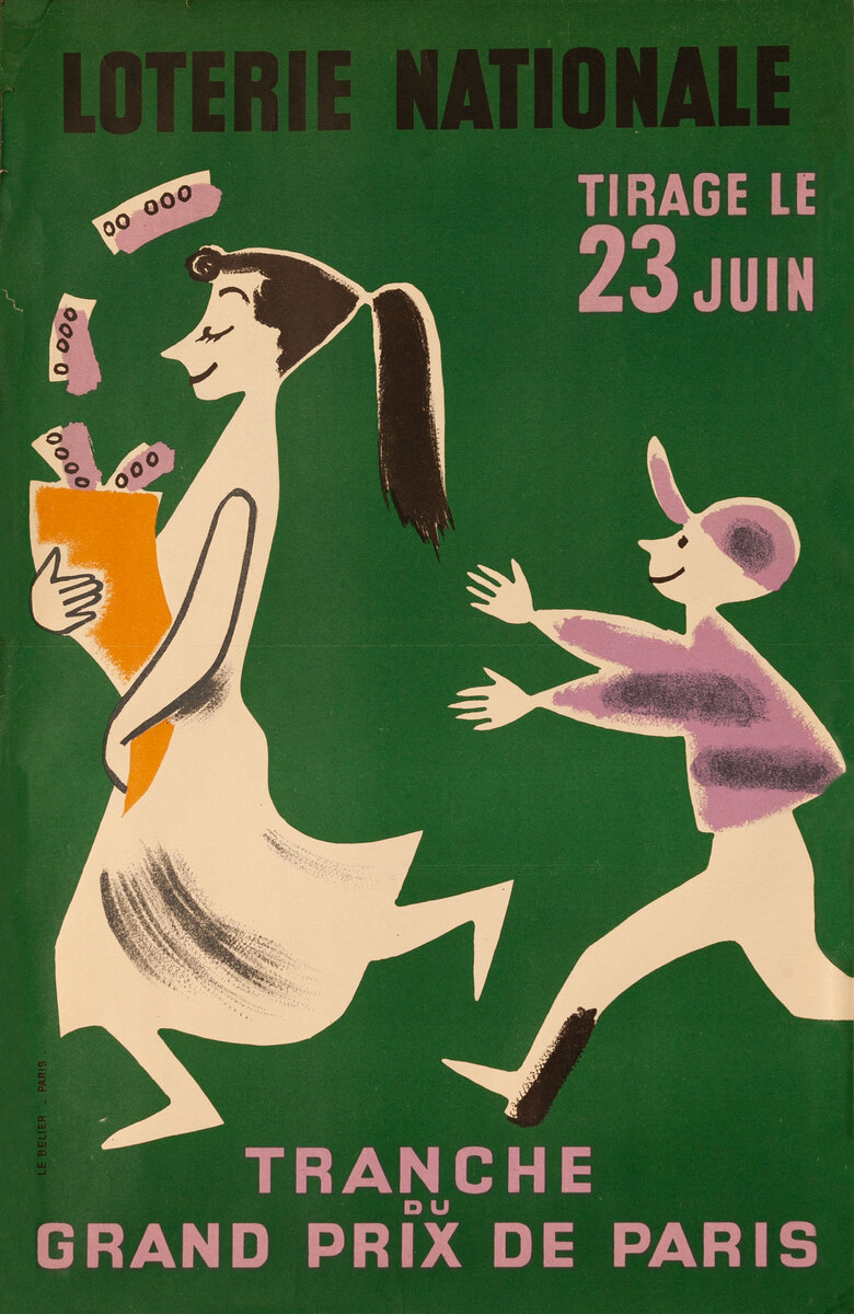 Grand Prix Du Paris Original French Loterie Poster 