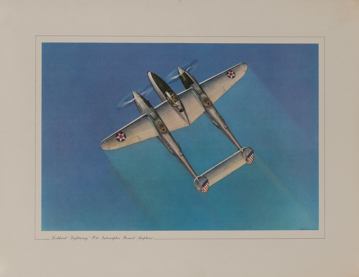 Lockheed Lightning P38 Interceptor Pursuit Airplane