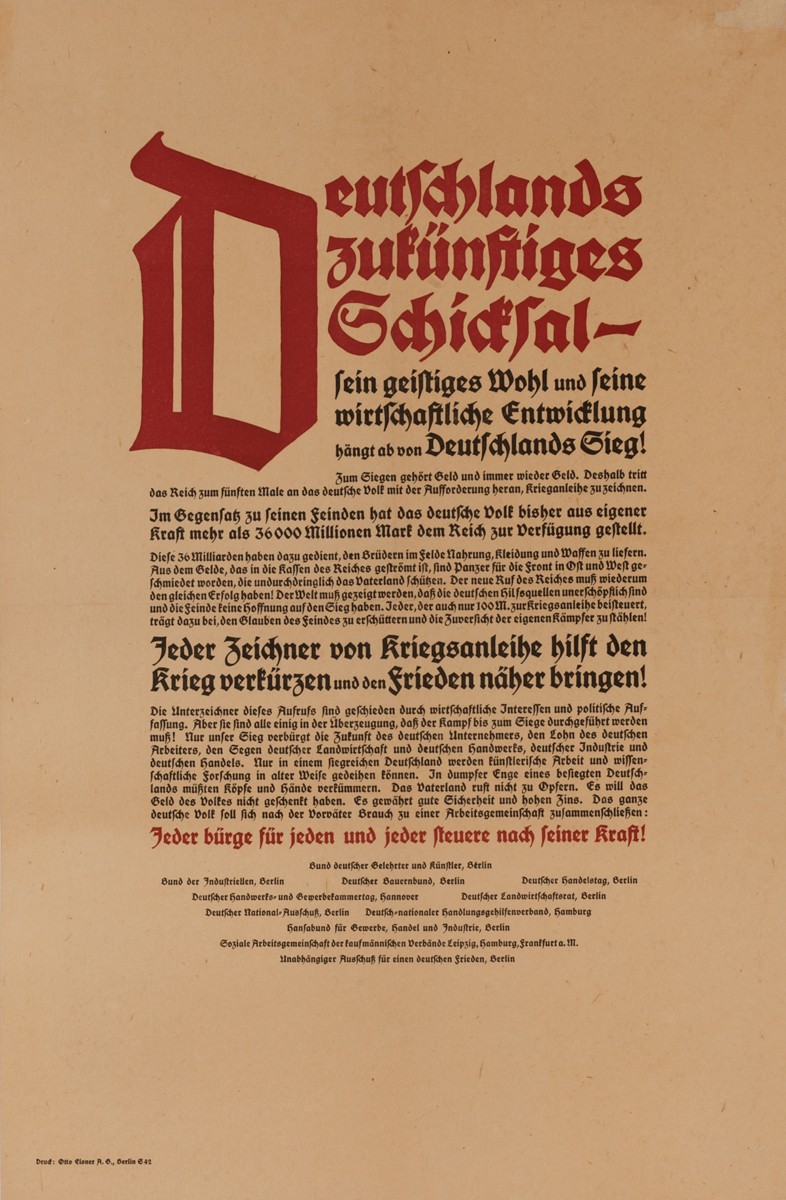 Deutschlands Zukünftiges Schicksal<br>German post-WWI Political Poster