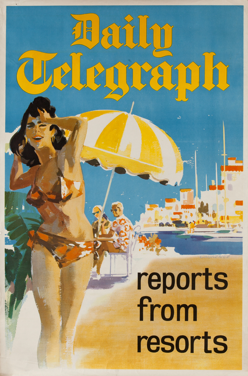 Daily Telegraph Reports From Resorts<br>British Newspaper Advertising Poster