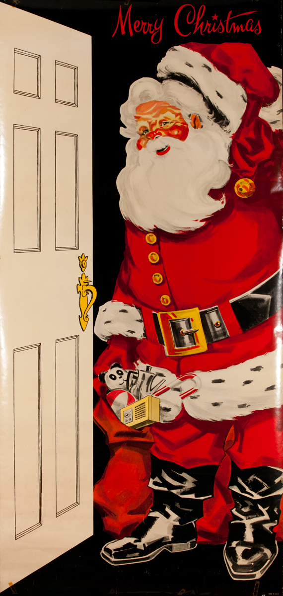 Merry Christmas Santa Door Poster