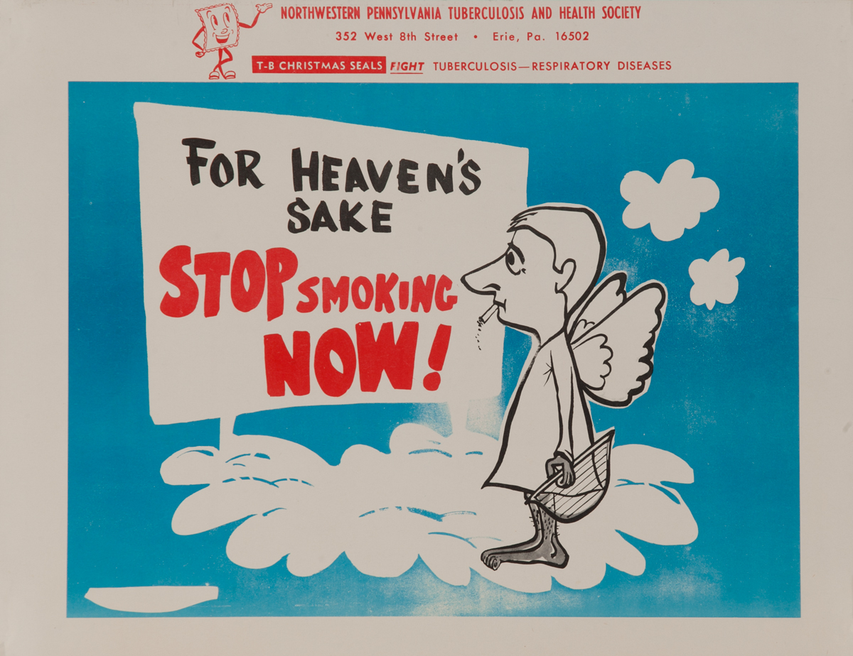 For Heaven's Sake Stop Smoking Now<br>American Health Poster