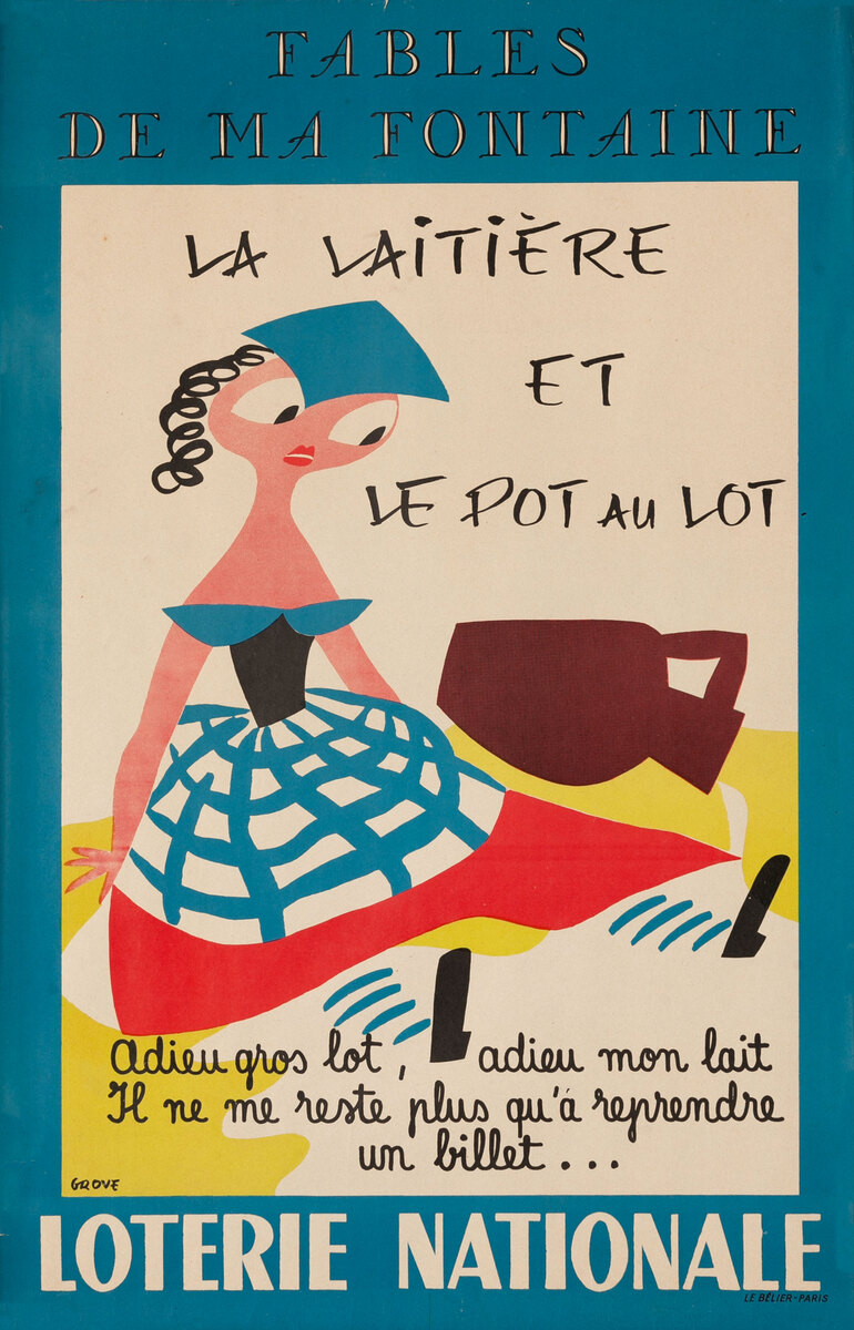 Goodbye Grand Prize, Goodbye My Milk Original French Loterie Poster