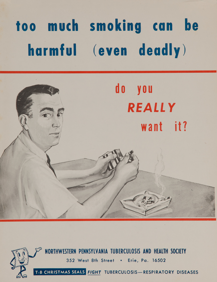 too much smoking can be harmful (even deadly) - do you really want it?<br>American Health Poster