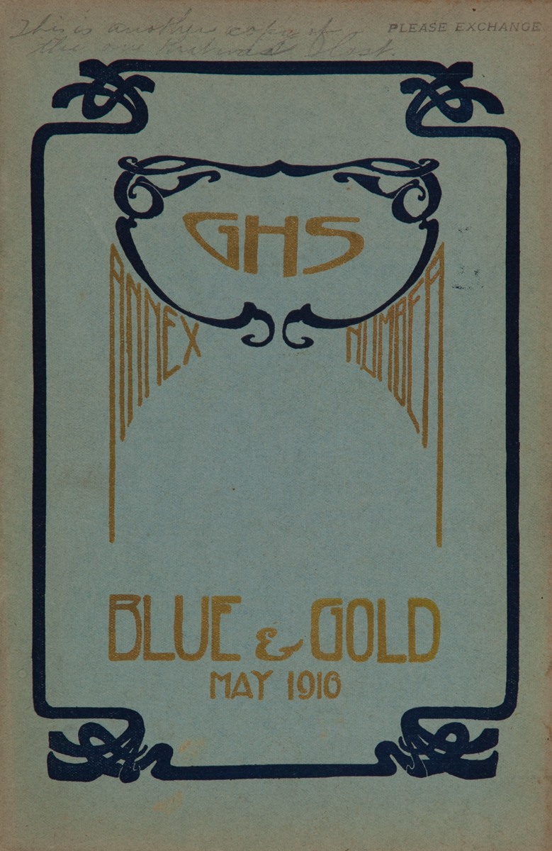 The Blue and Gold, Girls High School Student Magazine, May 1916