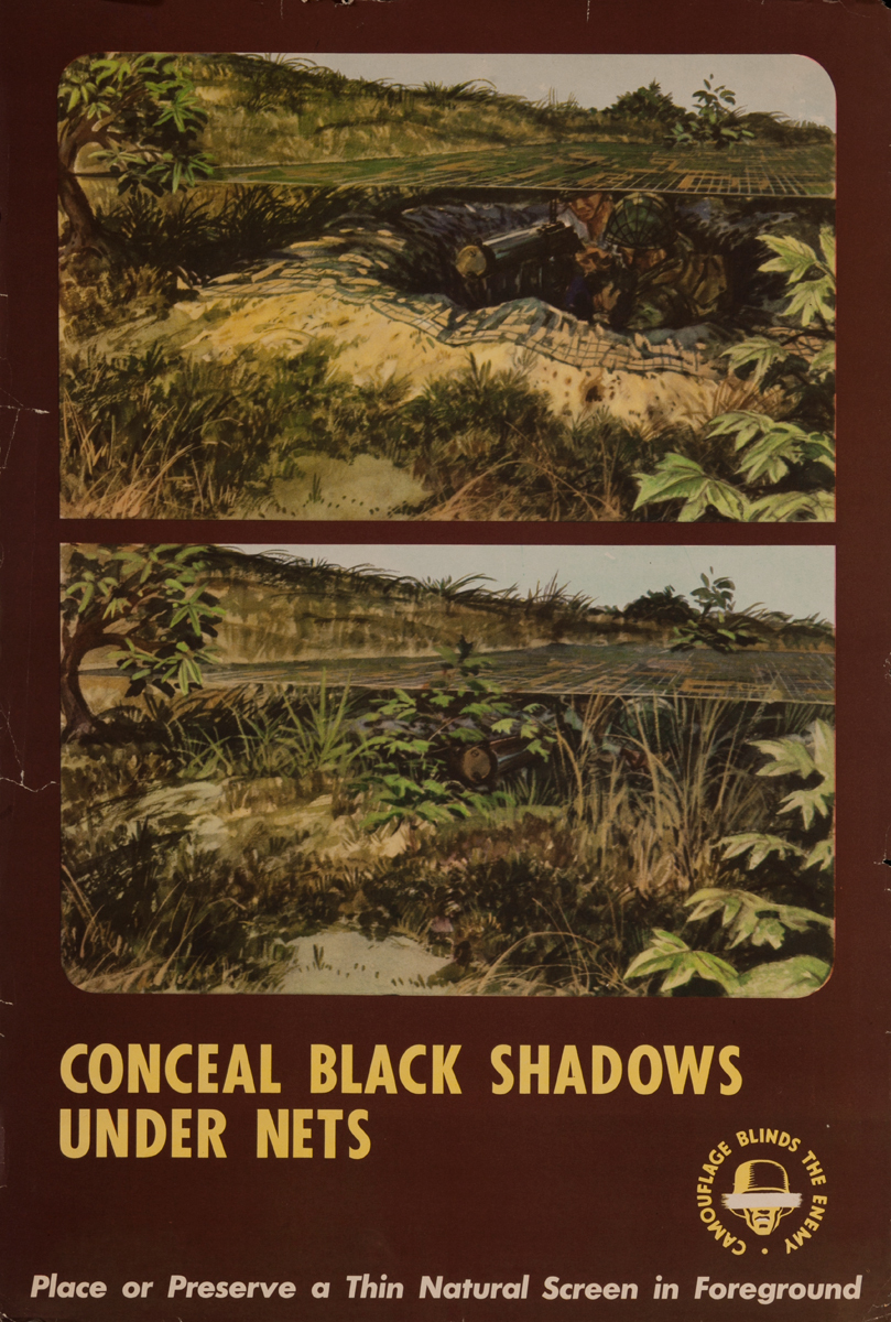 Conceal Black Shadows Under Nets<br>WWI Training Poster